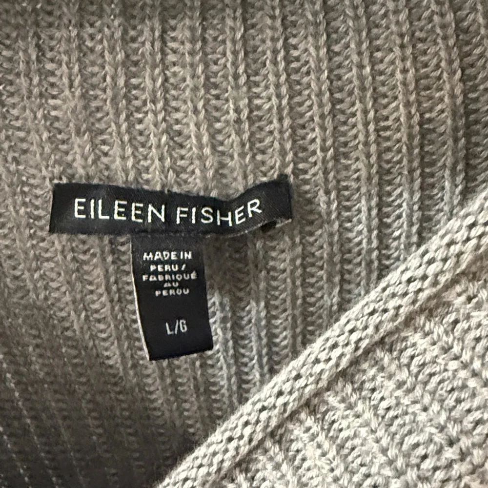 Eileen Fisher Grey Cotton Knit Pullover sweater, L - Picture 2 of 6
